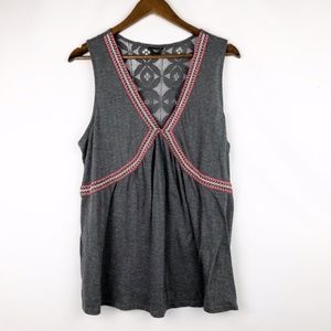 TORRID Grey Embroidered Tank Top